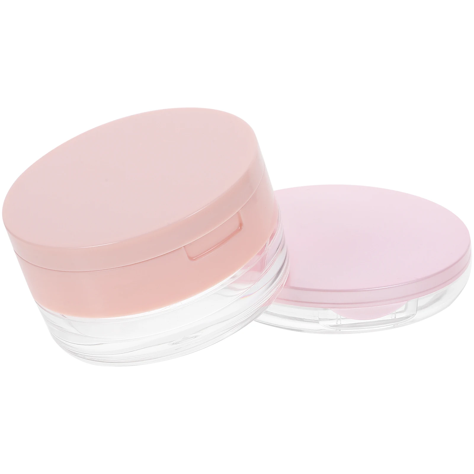 

2pcs Loose Containers Portable Body Puff Storage With Mirror Travel Size Powder Dispenser Empty Cushion Compact Case Lightweight