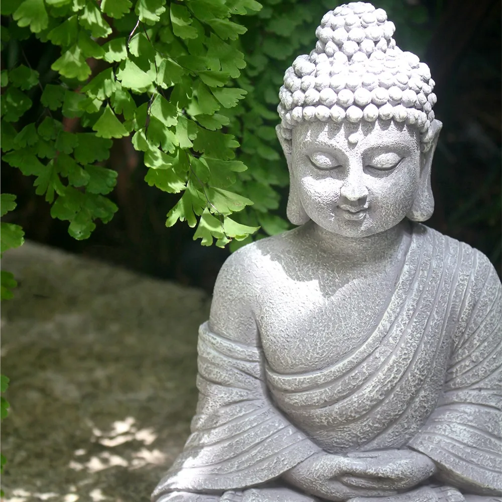 

Vintage Garden Buddha Statue Indoor Outdoor Garden Zen Buddhism Figurine Sculpture Home Office Store Decor Ornament