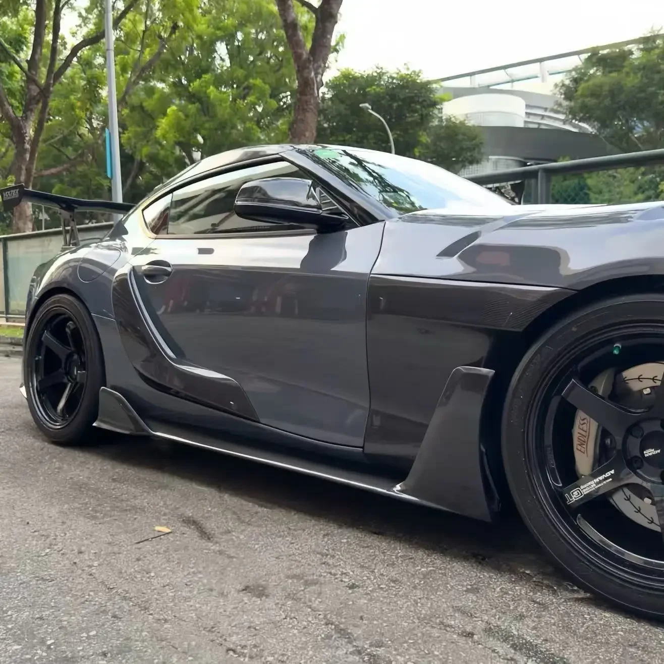 AD Style Carbon Fiber Side Bumper Side Skirt Splitter Fender for Supra A90 A91 Mk5 Body Kits 3