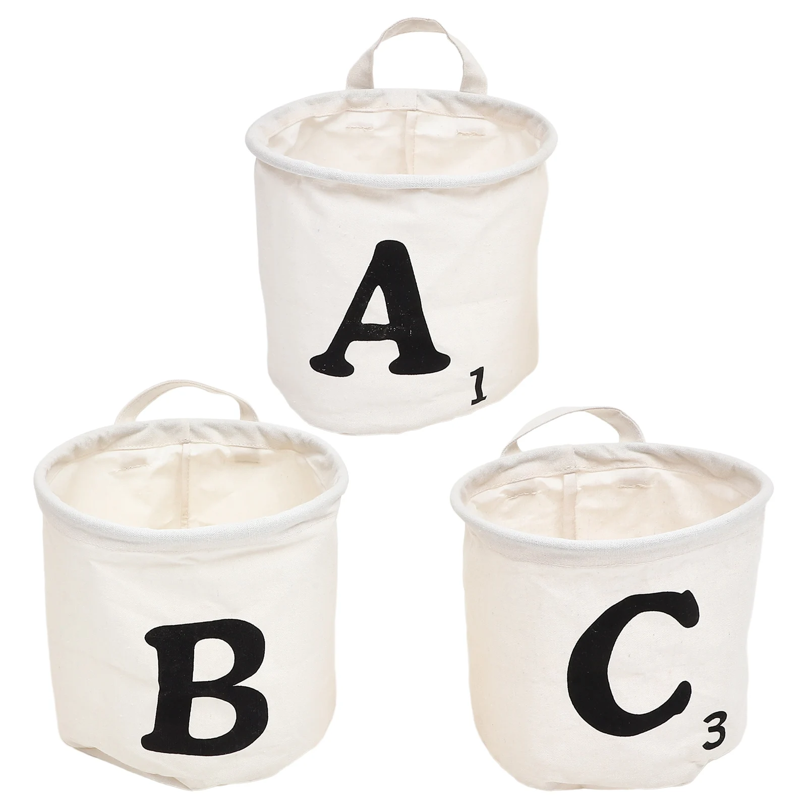 

3pcs Home Storage Hanging Bag Wall Organizer Door Bags Bedroom Bathroom Kitchen Closet Washable Cotton Large Opening Mobile