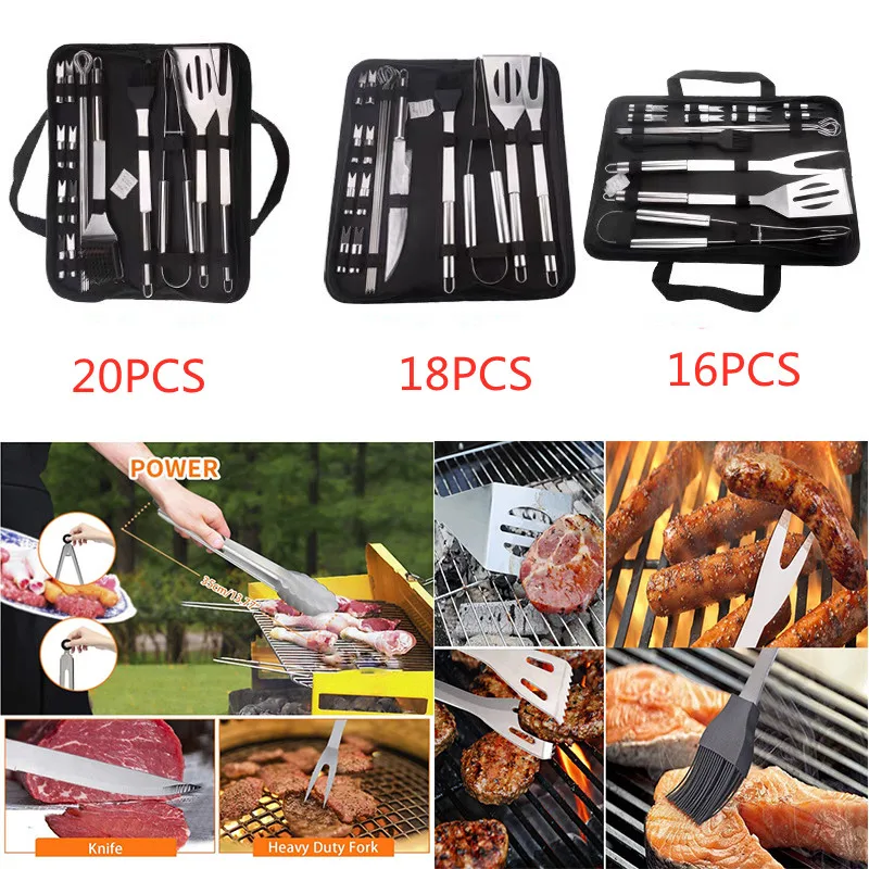 

Stainless Steel Grill Set Barbecue accessories Combination Tool For Camping Outdoor BBQ Set Grill Set