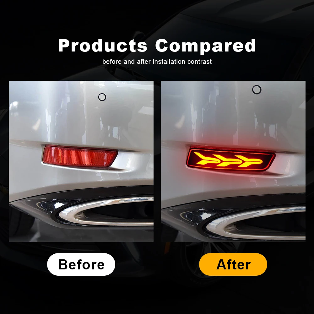 

For Lexus GS200t GS250 GS300 GS460 GS-F ES250 ES350 ES300h 2013-2018 LED Dynamic Turn Signal light Drive Brake Rear Bumper Lamp