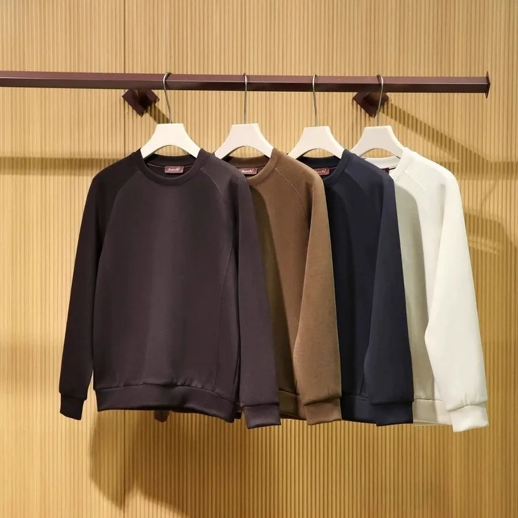 

Современная итальянская роскошная фетровая ацетатная шерстяная мужская толстовка против морщин, мягкая удобная базовая толстовка с капюшоном, повседневная круглая Ne