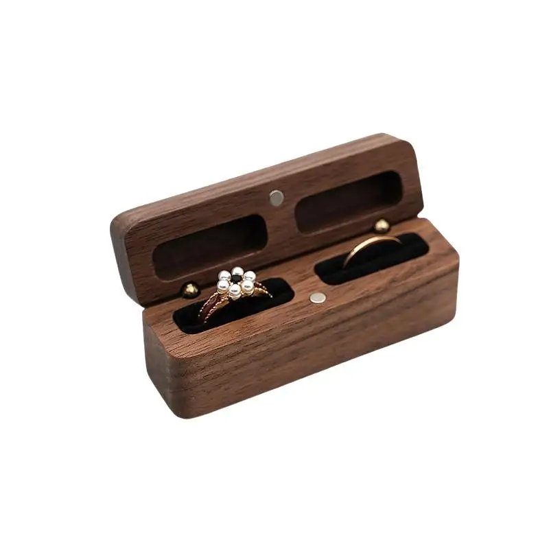 Holz-Schmuckkästchen für Paarringe, Schmuckorganizer für Liebende, Ringaufbewahrungsbox, Hochzeits- und Alltagsschmuck-Schutz – Detail 6