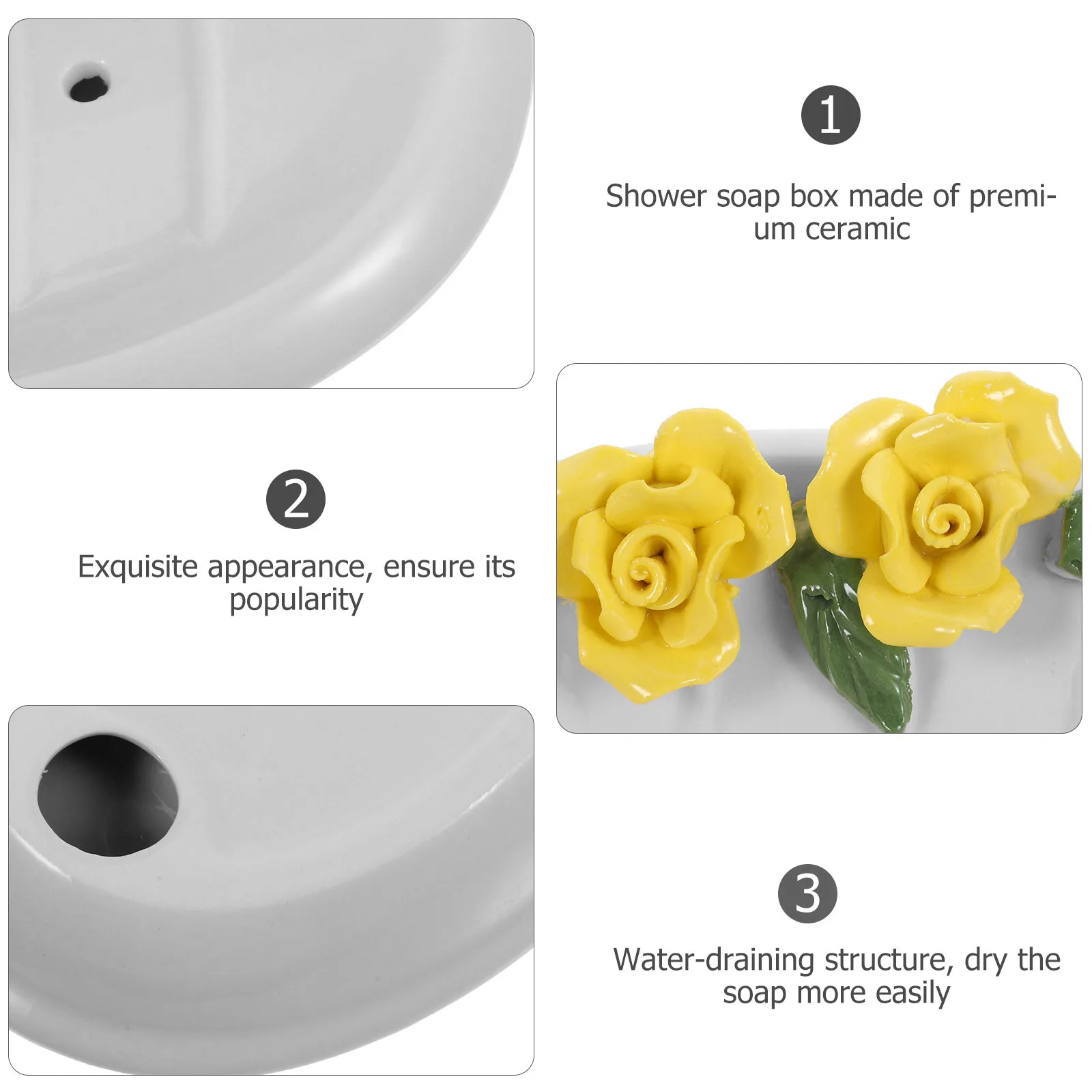 

Ceramic Soap Holders Cute Cartoon Pattern Draining Container for Home Hotel School Decorative Bathroom Accessories