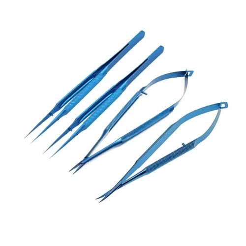 Tijeras para ojos, pinzas porta agujas, instrumentos microquirúrgicos de microcirugía, Kit de instrumentos de tijeras para pinzas porta agujas