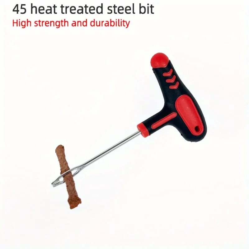 Schlauchloses Reifenreparaturset mit Gummistreifen und Werkzeugen für Auto und Motorrad – Notfall-Pannenstopfen-Set für Auto-Fahrradgarage