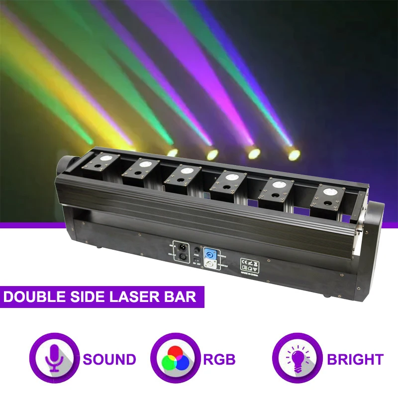 Sunart Doppelseitige Laserbar mit goldener LED-Bühneneffektbeleuchtung für DJ-Disco-Events, Nachtclub-Events, DMX-Moving-Head-Befestigung