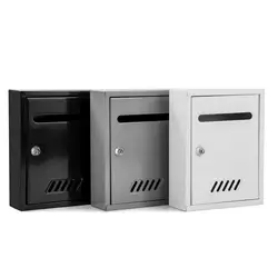 Wall Mount Locking Mailbox Waterproof Mailbox with Key Lock Large Capacity Metal Postbox Home Office External Gate Door Decor
