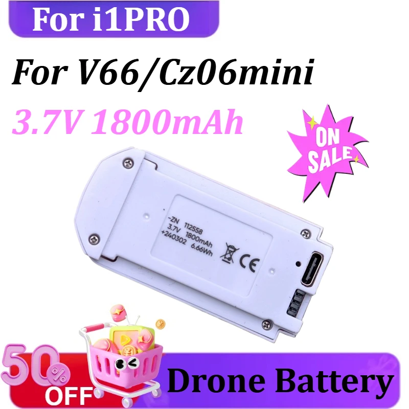 

Аккумулятор для дрона i1PRO/V66/Cz06mini Drone 3,7 В 1800 мАч для I1 PRO RC Quadcopter Сменный аккумулятор Аксессуары Запчасти