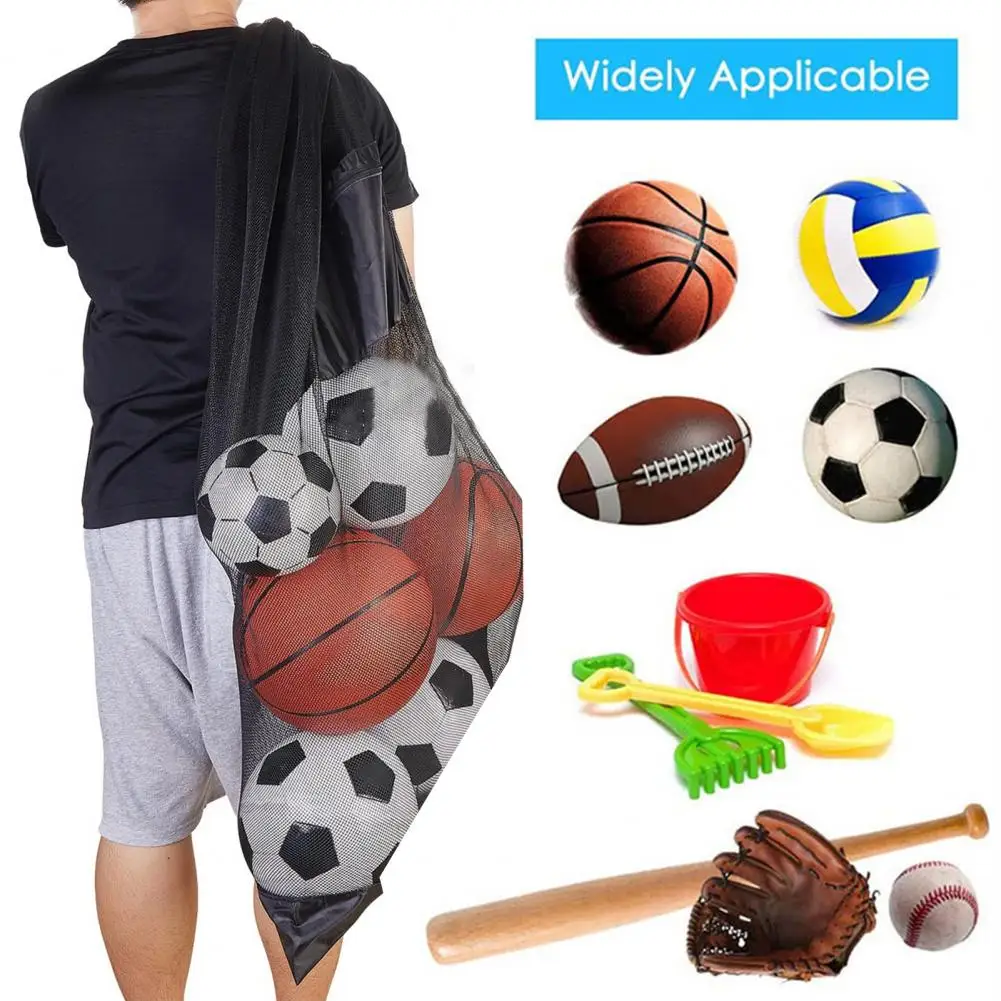 

Drawstring Mesh Ball Capacity Sports Ball Bag with Adjustable Shoulder Strap for Basketball Volleyball Mesh for Soccer