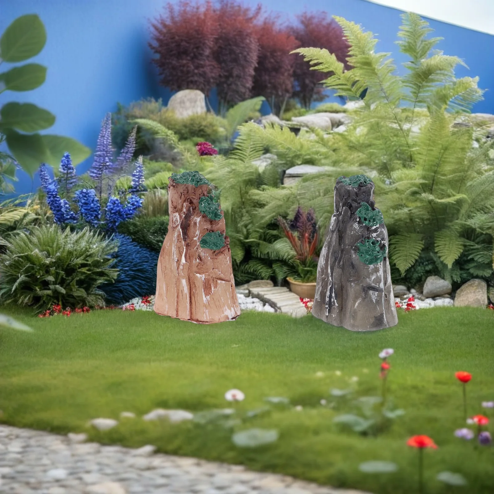 

2Pcs Artificial Bonsai Mountain Miniature Rockery Aquarium Decoration Fish Tank Ornaments Indoor Landscaping Accessories