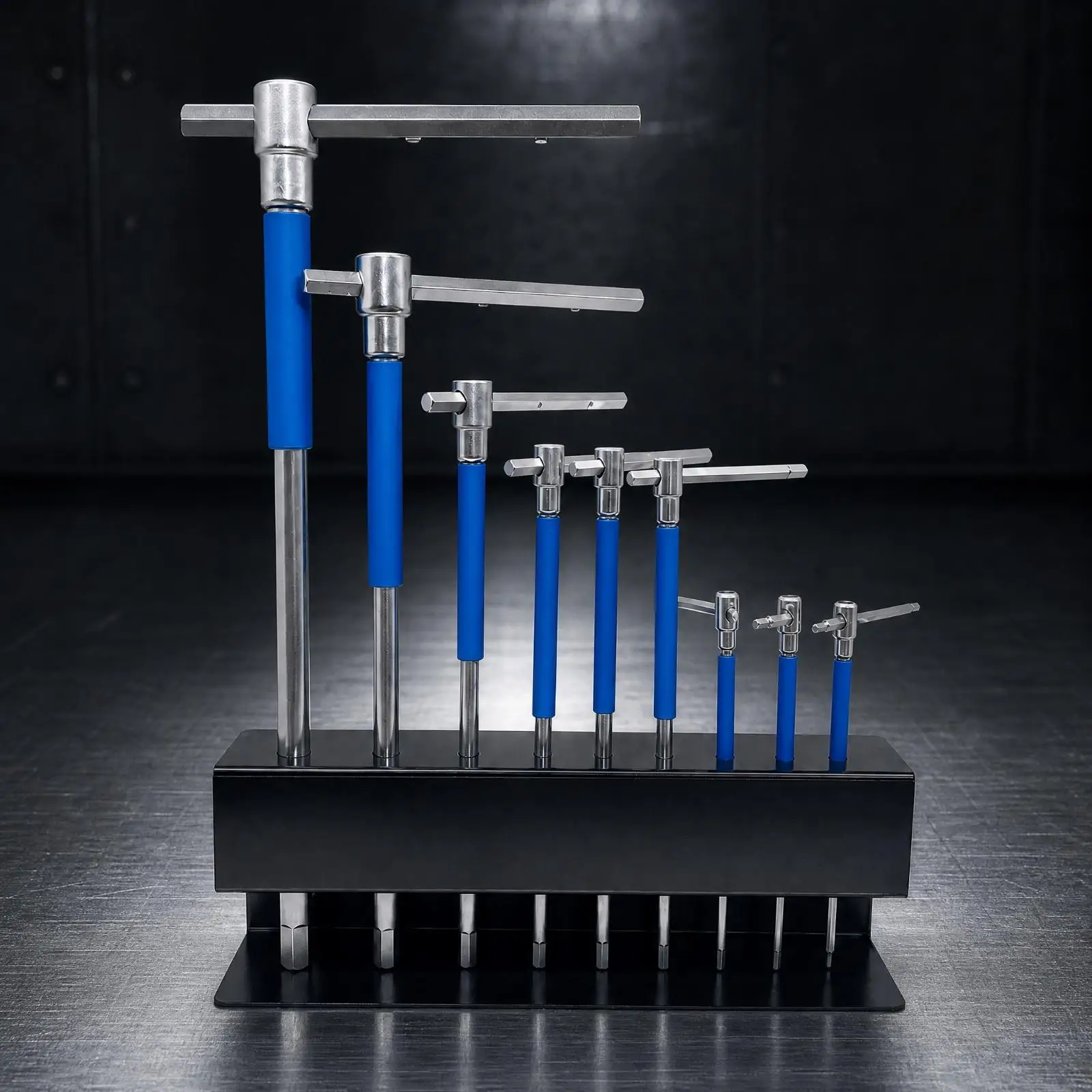 8 Pieces T-Handle Hex Wrench Set with Storage Stand Relocatable-Handle Sliding-Rod Hex Key Set Ergonomic Hand Tools for General