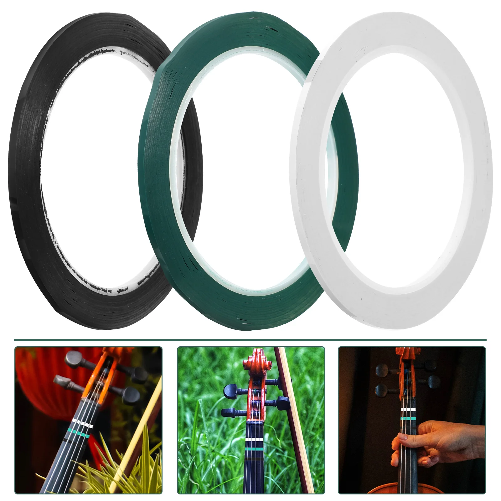 

3 Rolls Finger Board Violin Phoneme Stickers Tape Supplies Fingerboard Applique Fret