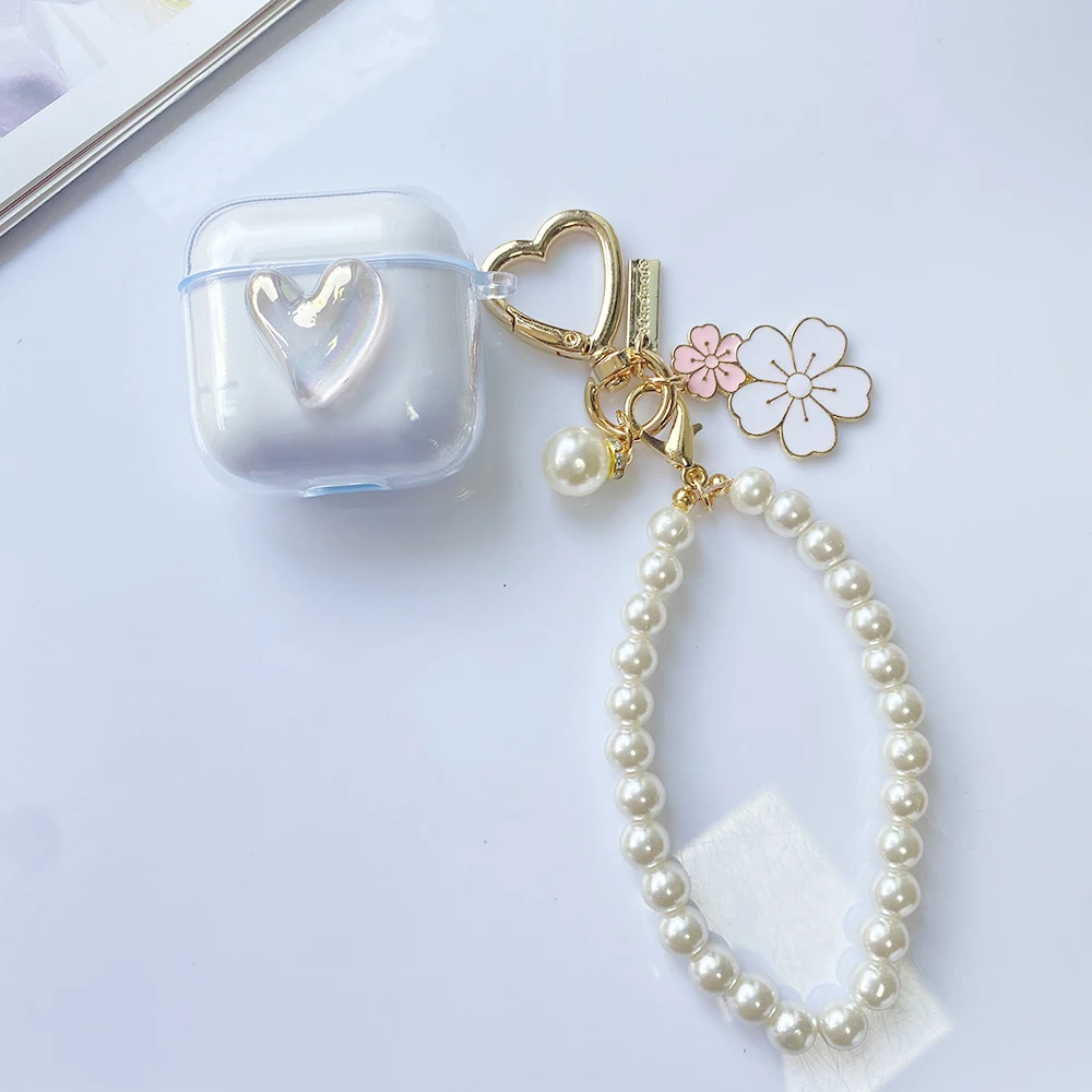 샤오미 레드미 버즈 3 용 소프트 클리어 케이스, 귀여운 크리스탈 나비 펜던트 이어폰 커버, 버즈 3 보호 케이스