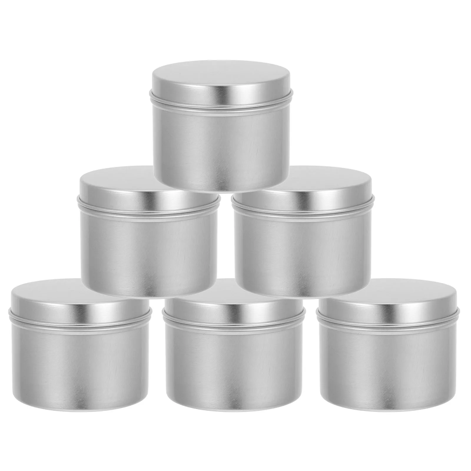 

6pcs C Aluminum Jars 100ml Round Empty Cans Screw Lid for Tea Coffee Storage Tin Containers DIY C Lightweight Portable