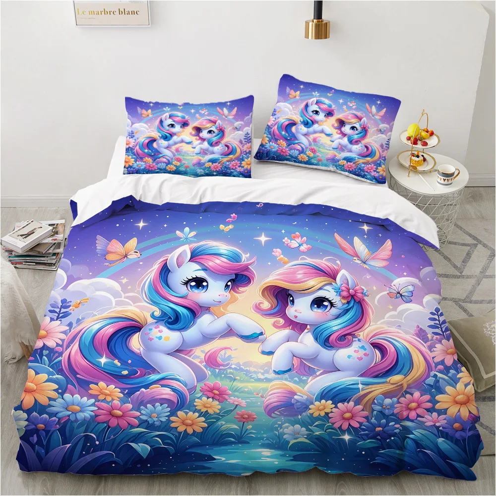 

2/3pcs bedding set Digital Print Comfortable Duvet Cover for Home Bedroom Decoration, 1 Duvet Cover and 2pillowcase with Zippers