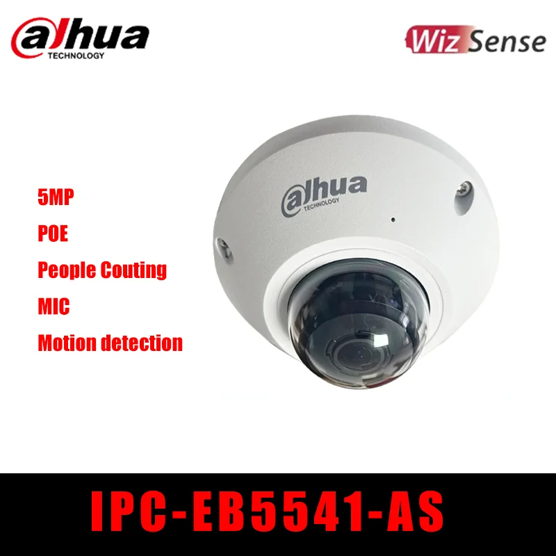 Dahua IPC-EB5541P-AS 5mp Wizmind Fisheye Ip Camera Ingebouwde Mic Sd Kaart Opname Mensen Tellen Poe Ik10 Bewakingscamera