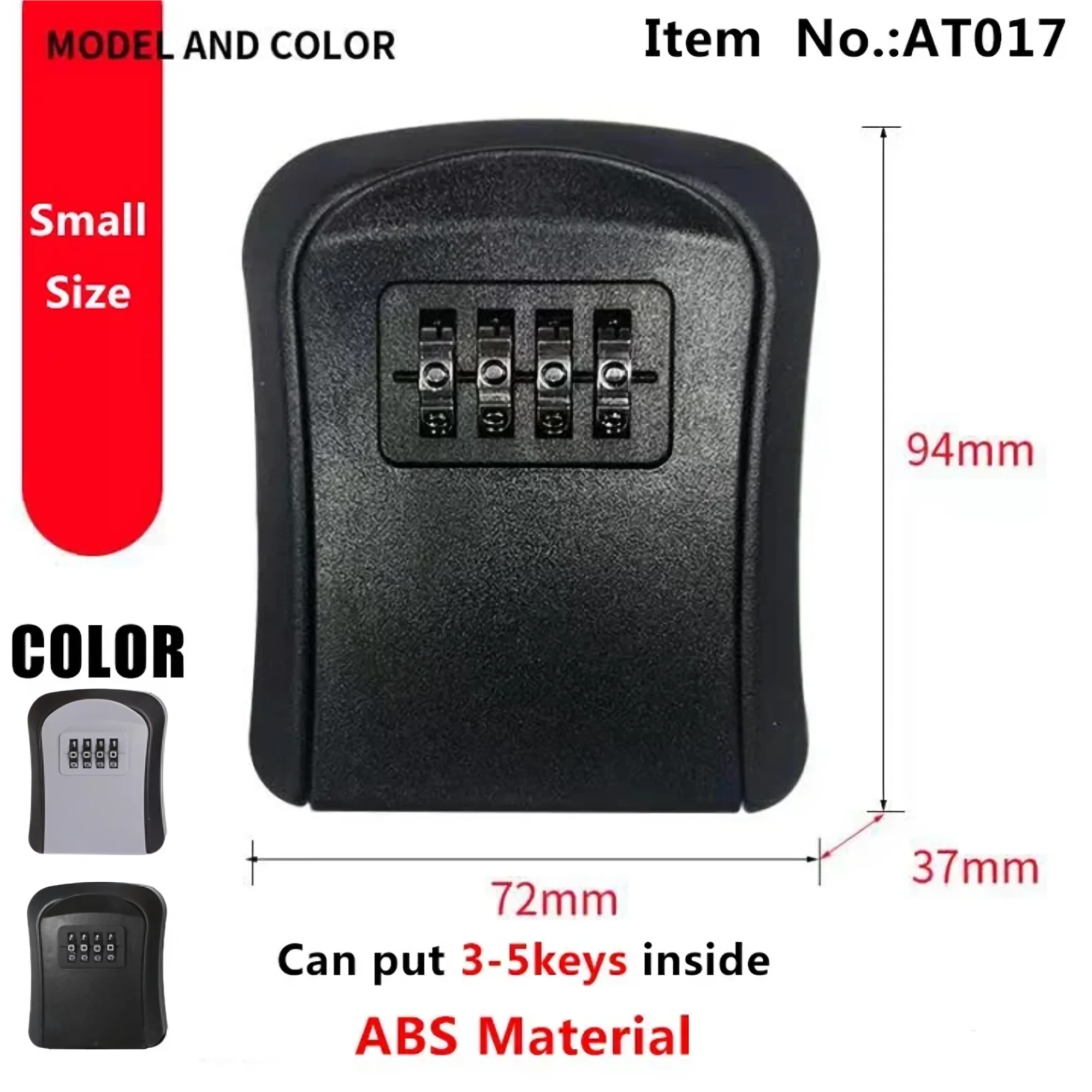 Key Keeper Combination Lock Wall Mounted Waterproof 4 Digits Passwords 5 Keys Storage Box Easy to Fix Home Or Office