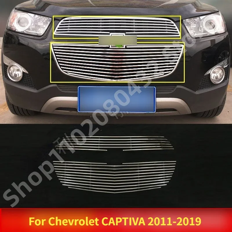 For Chevrolet CAPTIVA 2011-2019 Racing Grills High Quality Stainless Steel Front Grille Around Trim Racing Grills Trim Grills