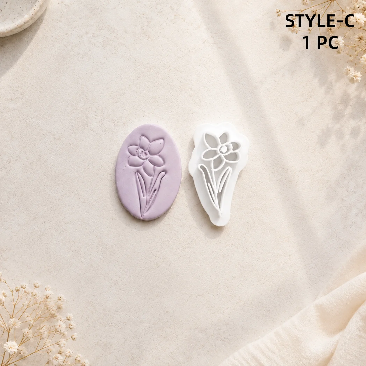 1 Stück Schmuckherstellungs-Set Blumen-Prägeformen Weiche Keramik Polymer-Ton-Schneider Rosen-Karneol-Ohrringe Ornamente Tonform – Detail 10