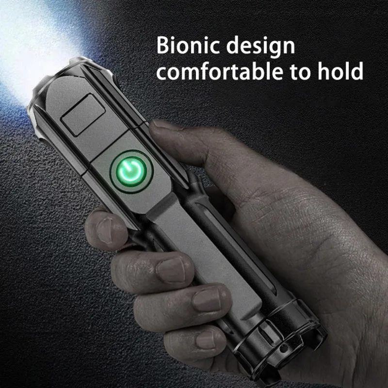 

Перезаряжаемый фонарь высокой яркости - большая дальность действия и литиевая батарея большой емкости, длительное время работы для кемпинга, походов и экстренных ситуаций