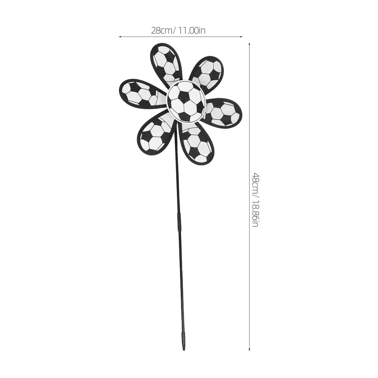 2 pçs crianças ao ar livre moinho de vento giradores de vento com estacas para crianças futebol temático catavento-jardim festa favores quintal decorativo