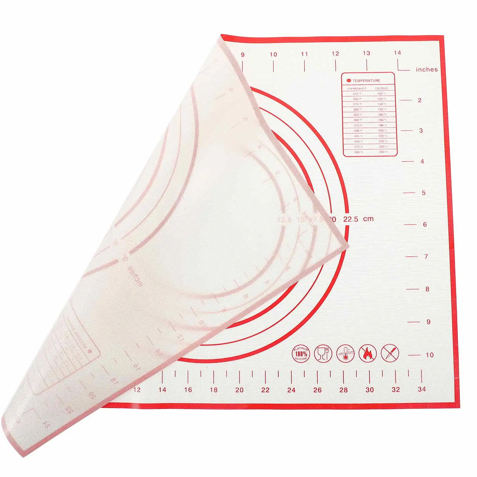 

2pcs Silicone Kneading Mat Reinforced Fiberglass Nonstick Dough Rolling Baking Surface Stain Resistant Easy Clean for Bread