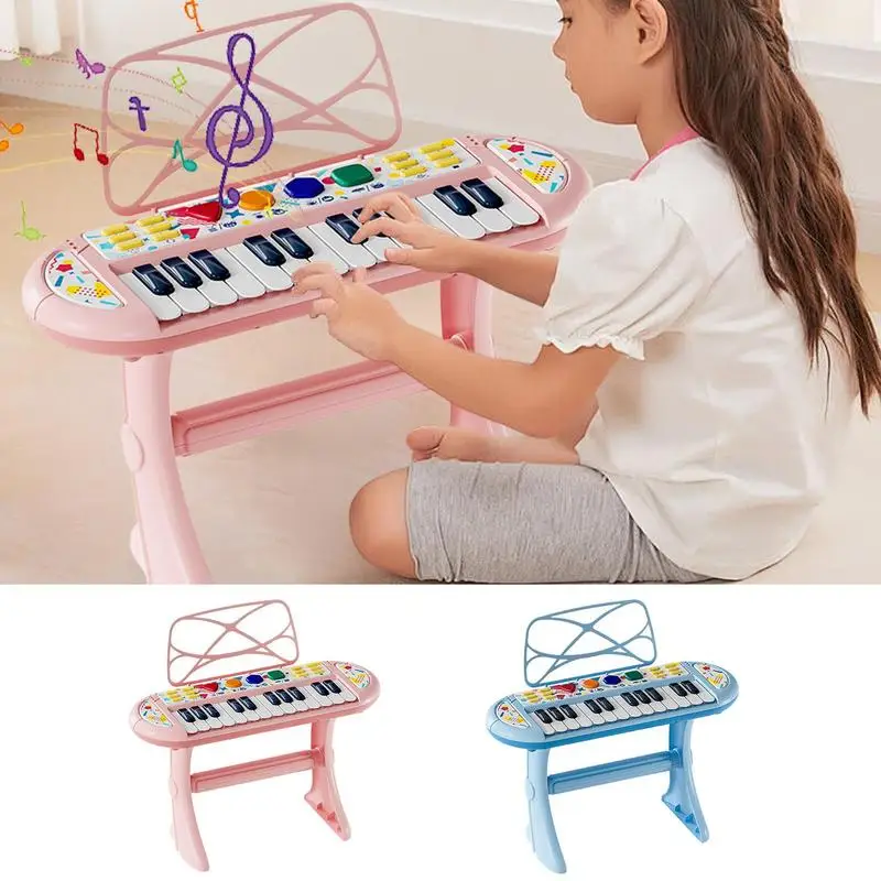 Instrumentos musicales para niños de 24 teclas, teclado de aprendizaje, Piano de juguete, grabación portátil, instrumento Musical electrónico para principiantes