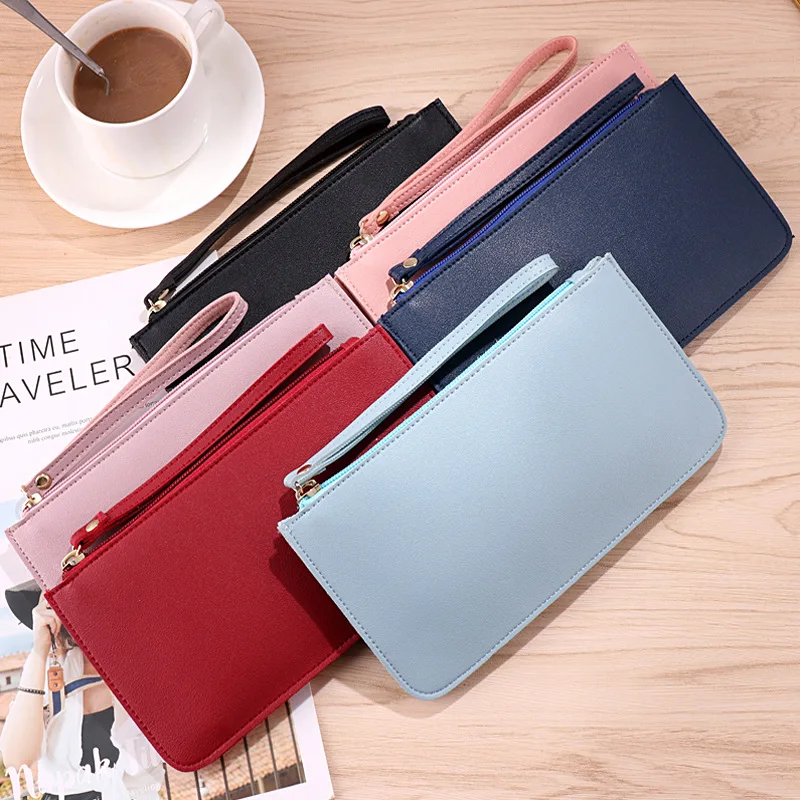 Fashion Women PU Leather Zip Clutch Wallet Ladies Phone Storage Bags Long Purse Bag Handbag Card Holder