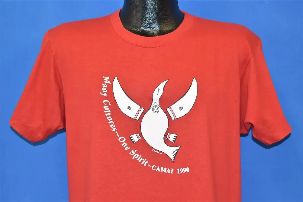 90s Many Culture One Spirit CAMAI 1990 T Shirt Large
