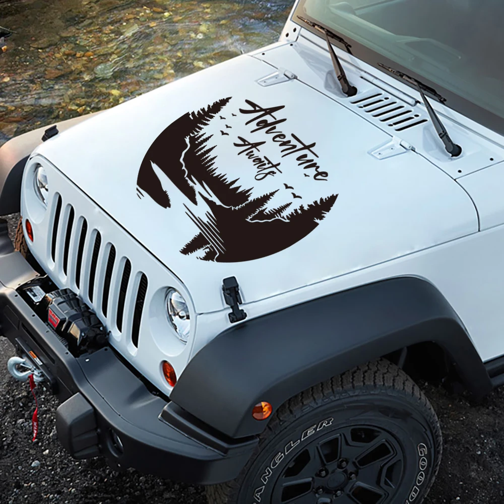 مغامرة كبيرة تنتظر جبل الغابات العربة Rv سيارة ملصق مائي قافلة فان متنقل ديكور