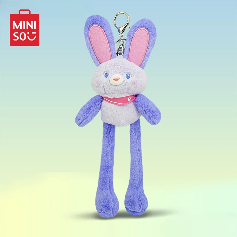 Miniso-Dopamina Coelho Pingente Chaveiro para Crianças, Boneca De Pelúcia, Decoração De Bolsa De Escola, Bonito, Brinquedo Infantil, Periférico, Presente de Natal