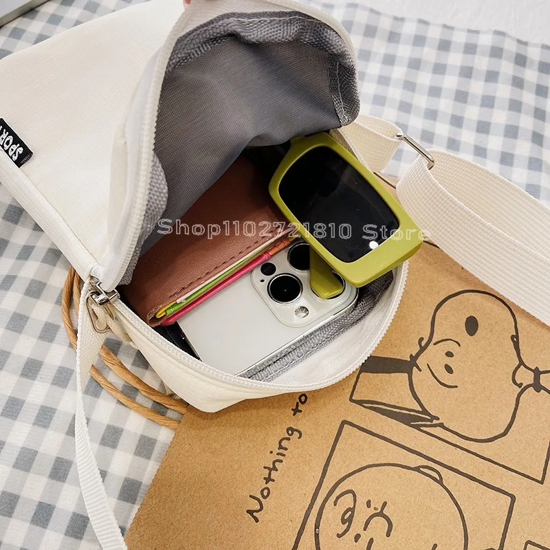 Mickey Minnie Mouse Mobile Phone Bag Female Single Shoulder Crossbody Oxford Cloth Bags Cartoon Anime Change Headphone Pocket