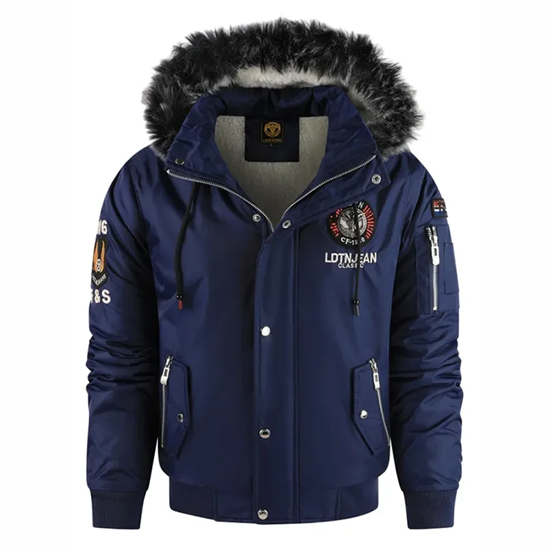 

Winter Thickened Warm Multi-pocket Cargo Coat Men's Fashion Hooded Jacket Casual Loose Parka Outdoor Windproof Jackets Clothing