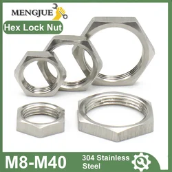 5pcs 304 Stainless Steel M8 M10 M12 M14 M16 M18 M20 M22 M24 M25 -M40 Hex Lock Nut Pipe Fitting Pitch 1mm 1.5mm Metric Female