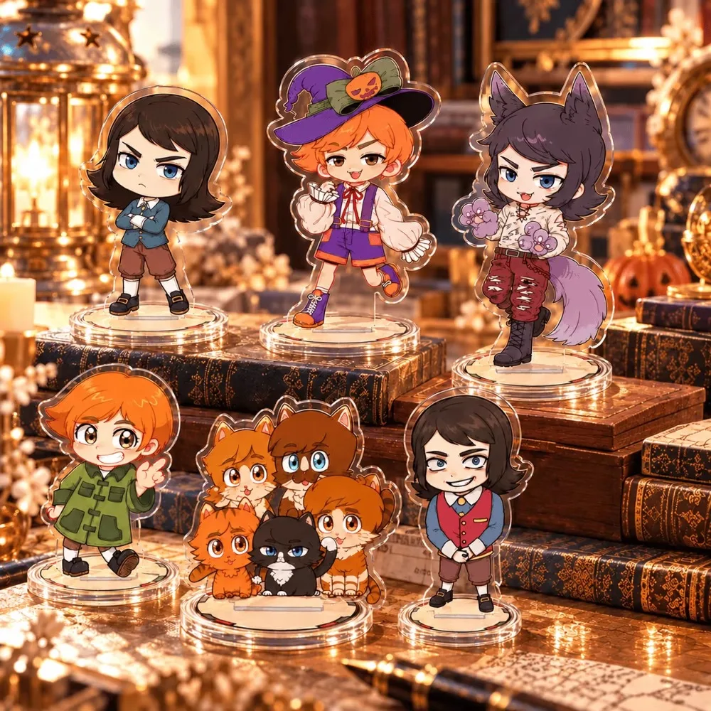 Haunted Hotel New Acrylic Stand keychain Abaddon & Esther Freeling Double-Sided Keychain, Bag Charm & Collectible Gift for Horro