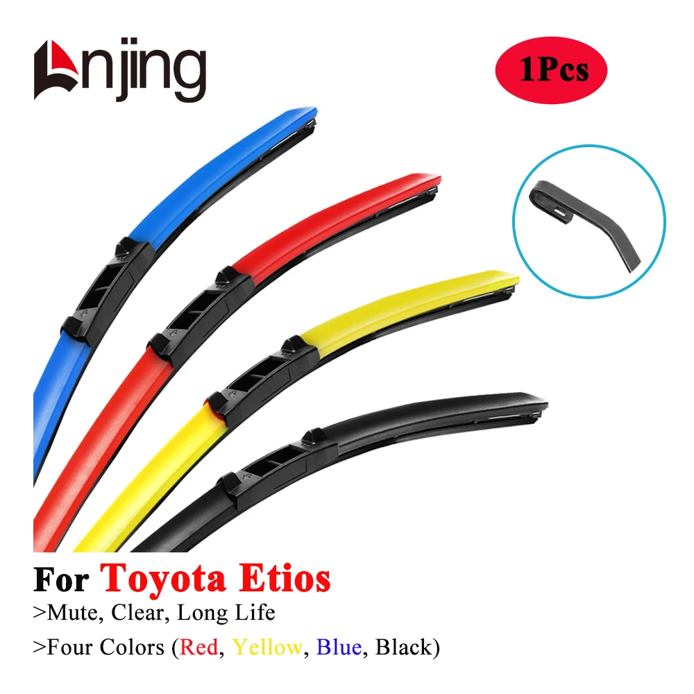 LNJING Colorful Hybrid Wiper Blades For Toyota Etios Liva 2010 2012 2015 2016 2018 2021 2022 2023 Car Exterior Replacement Parts