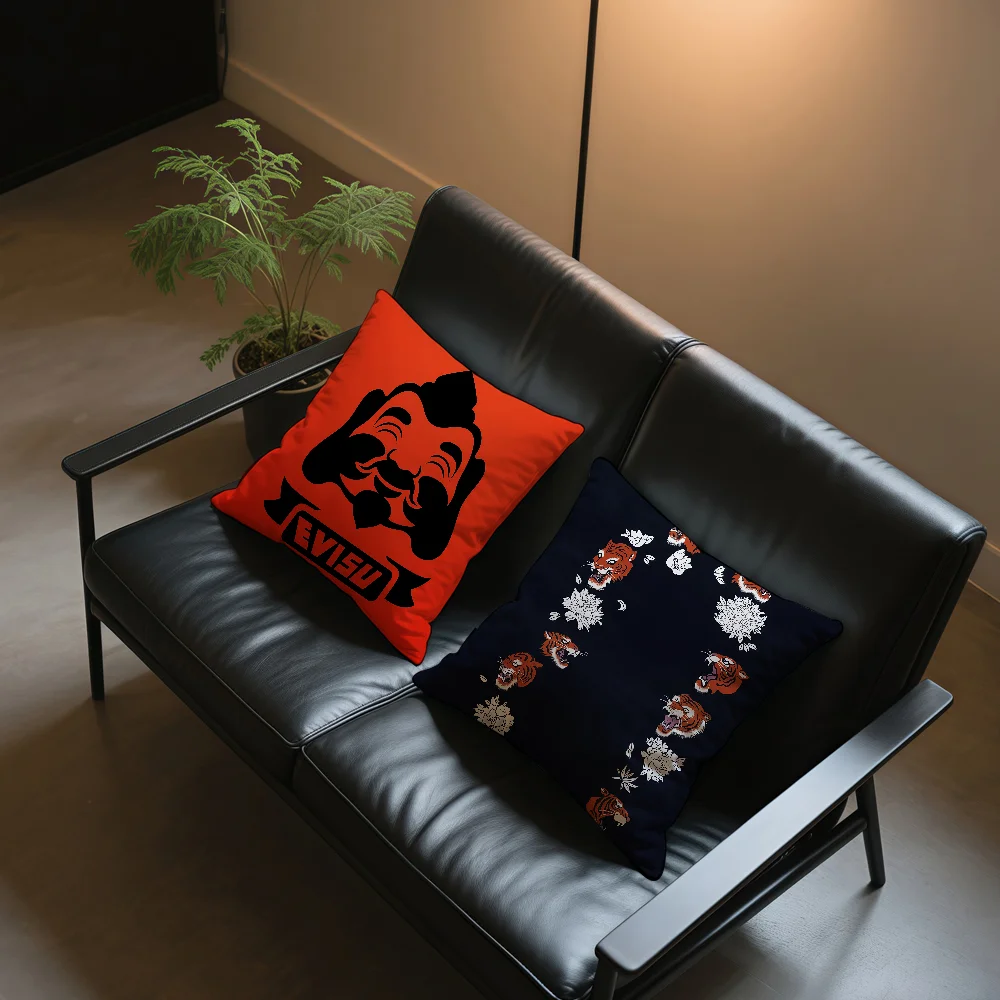 Чехол на подушку E-Evisu, подарок, украшение для дома и офиса, спальня, диван, автомобильная подушка, чехол Чехол на подушку E-Evisu, подарок, украшение для дома и офиса, спальня, диван, автомобильная подушка, чехол
