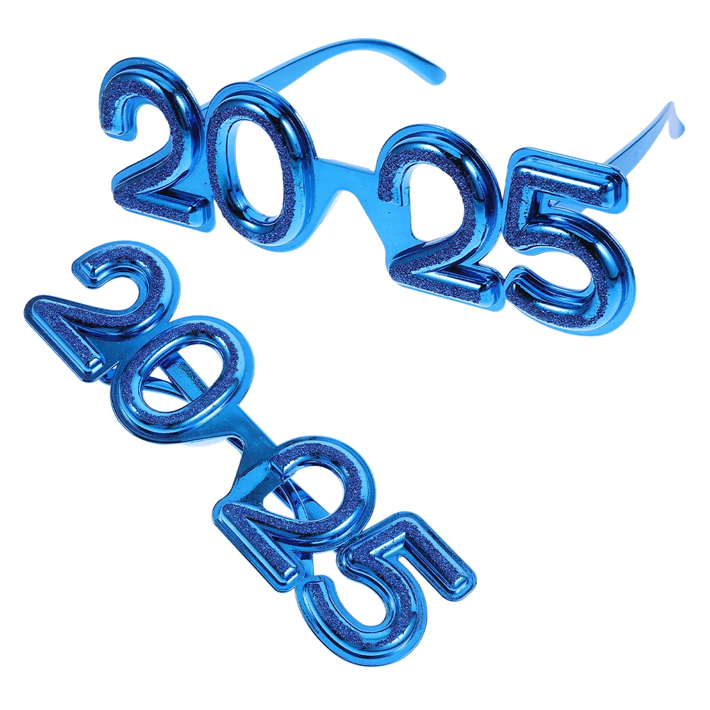 

2 Pcs New Year Glasses Happy Eve Party Eyeglasses Dancing Photo Funny for Year's