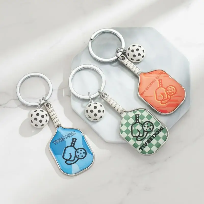 

New 3D Metal Sporty Pickleball Keychain For Women Key Ring Pickleball Racket Keychain Key Holder Keychain Bag Pendant