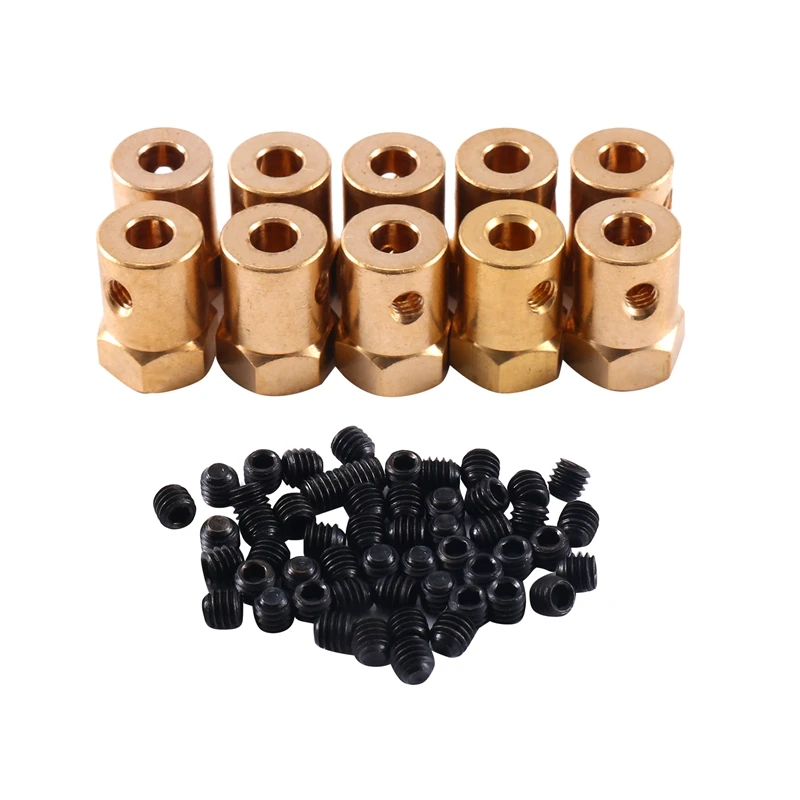 10Pcs Hexagonal Coupling DIY Intelligent Trolley Wheel Tire Connector DC Deceleration Motor For Model Robot