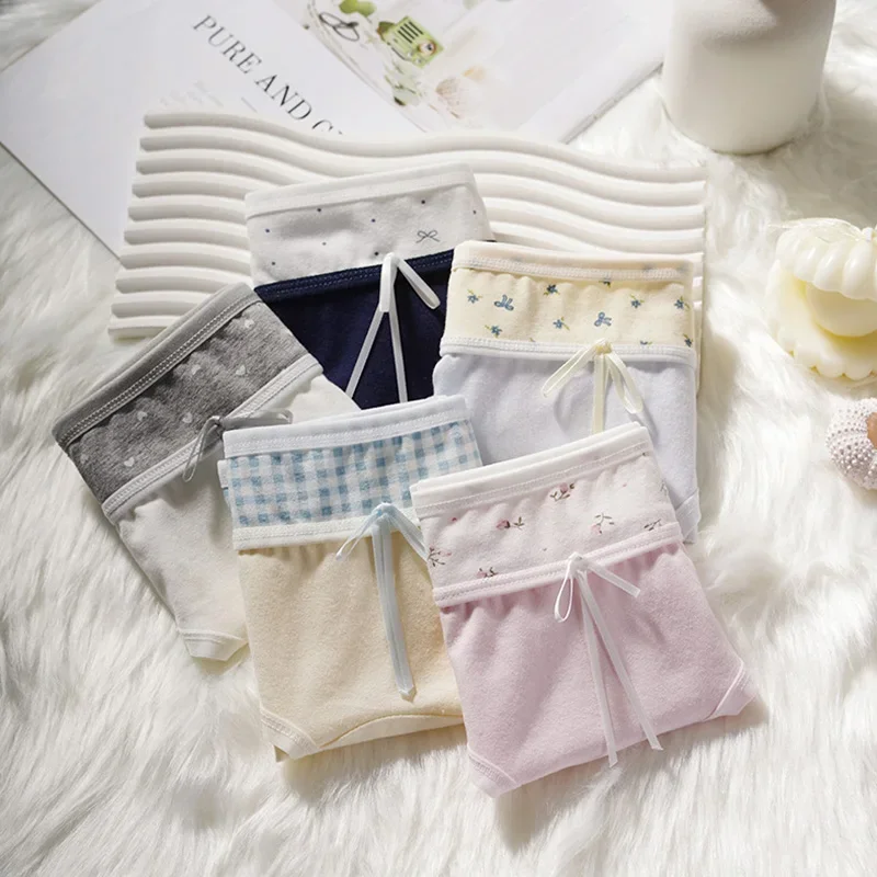 5-Piece Set Of Dual Color Women's Cotton Triangle Pants, Personalized Casual Underwear, Women's Elastic Underwear