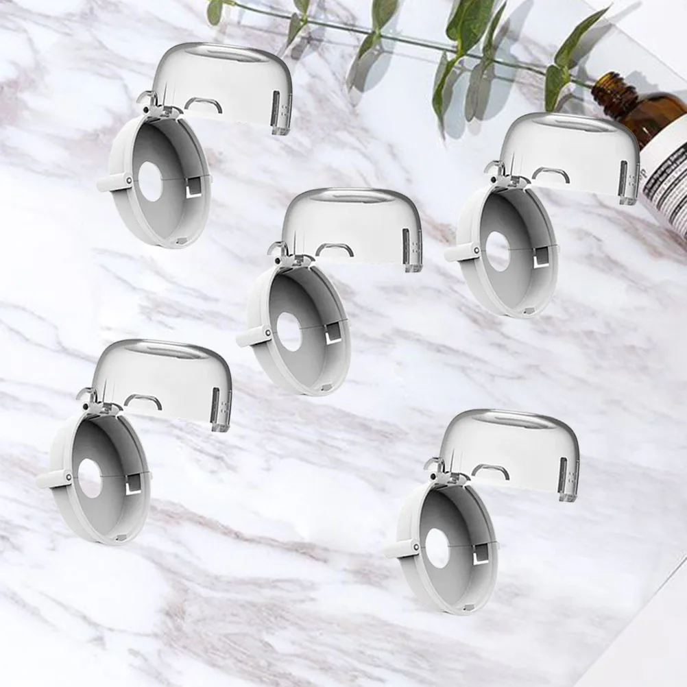 5Pcs Stove Control Covers Child Safety Locks Heat Resistant Non Adhesive Easy Clean Removable Kitchen Protection Caps