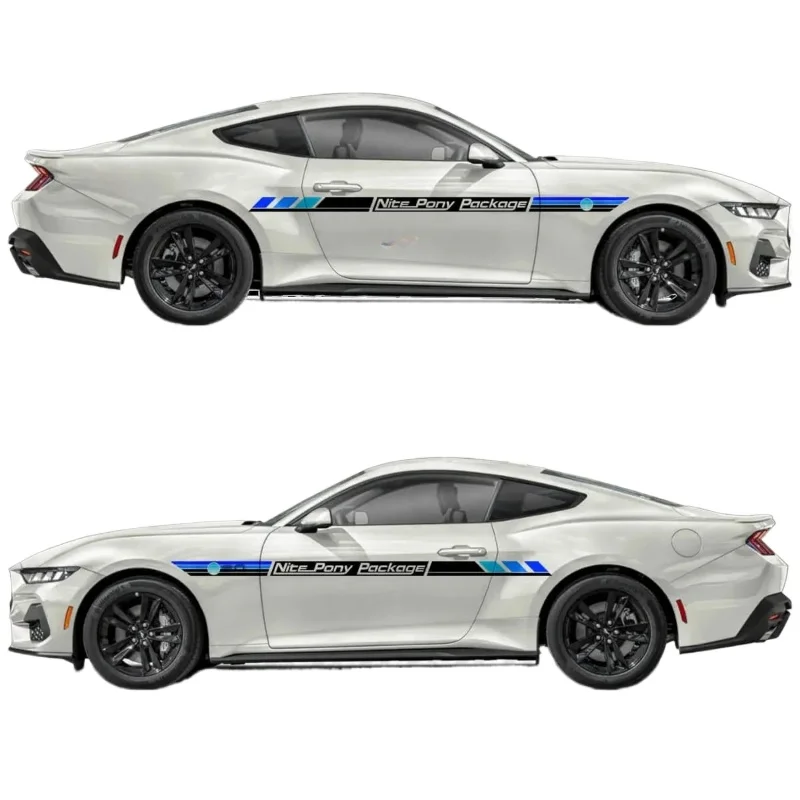 

For Ford Mustang Nite Pony Package Sunset Retro Gradient Style Stripe Side Door Vinyl Decal Sticker Graphics