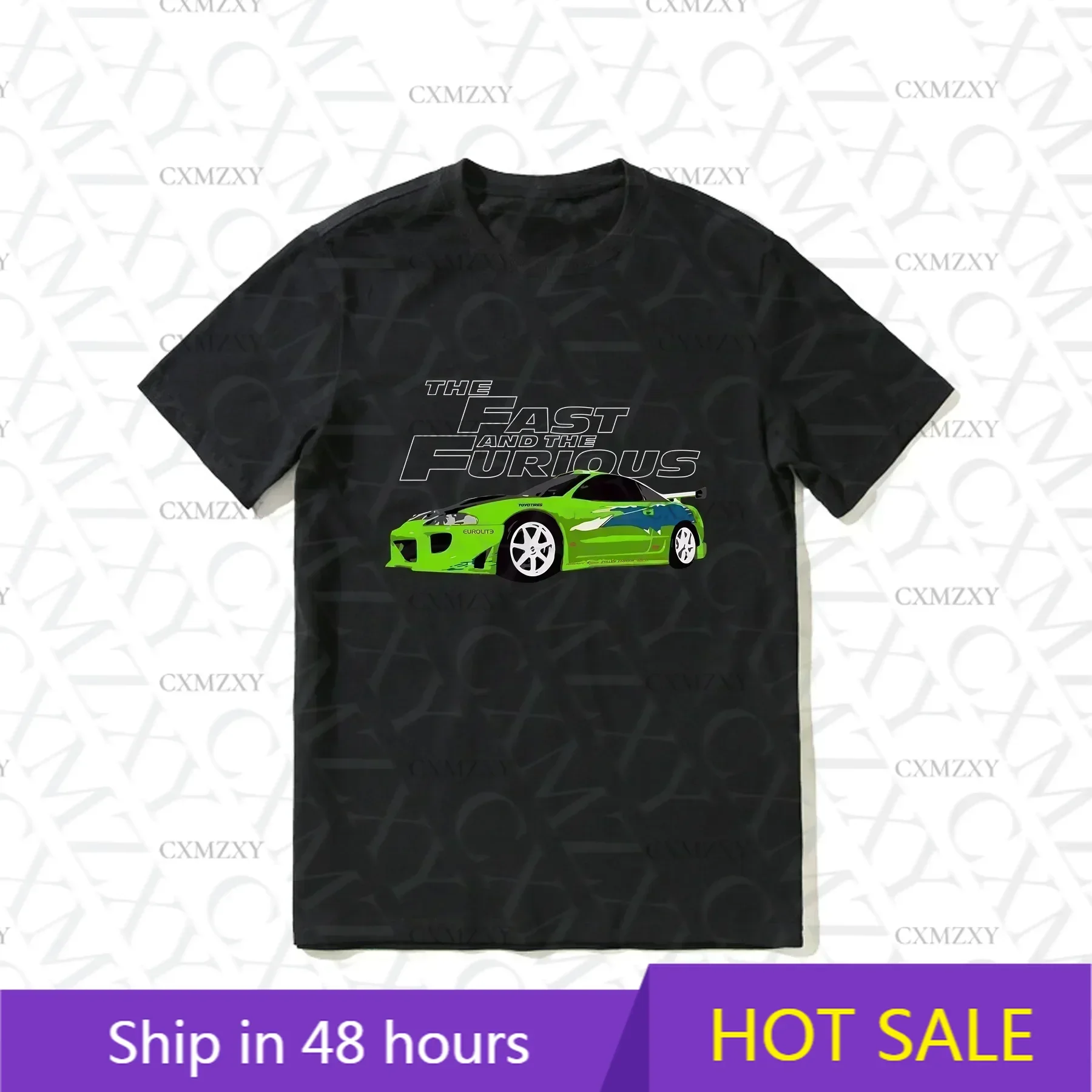 

2025 Hot Sale Summer 100% Cotton The Fast and Furious Eclipse Black T Shirt Men Short Sleeve Cool Tee Hip Hop Streetwear T-shirt