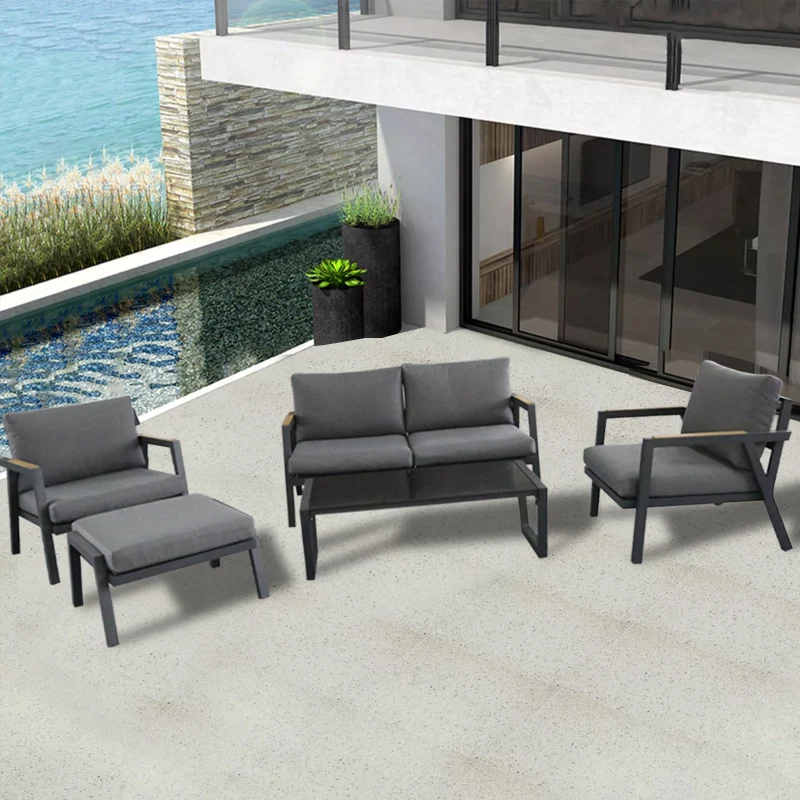 Customized Modern Metal Outdoor Furniture Garden Sofa Set for Patio Park Beach & Hotel Use