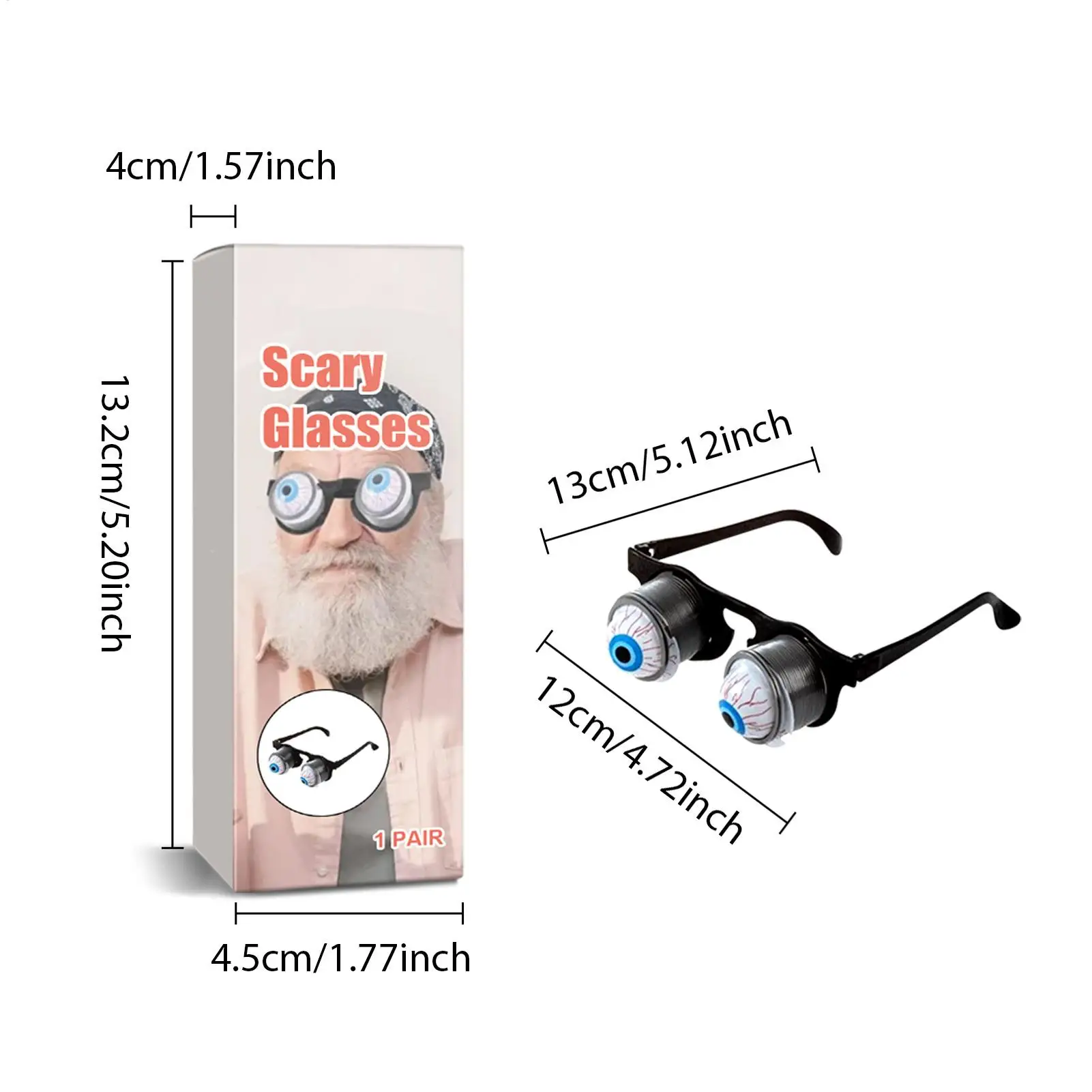 Gafas de ojos emergentes aterradoras, ojos caídos, gafas de primavera, disfraz de mascarada de Halloween, juguete divertido, gafas de broma, accesorios para fotos