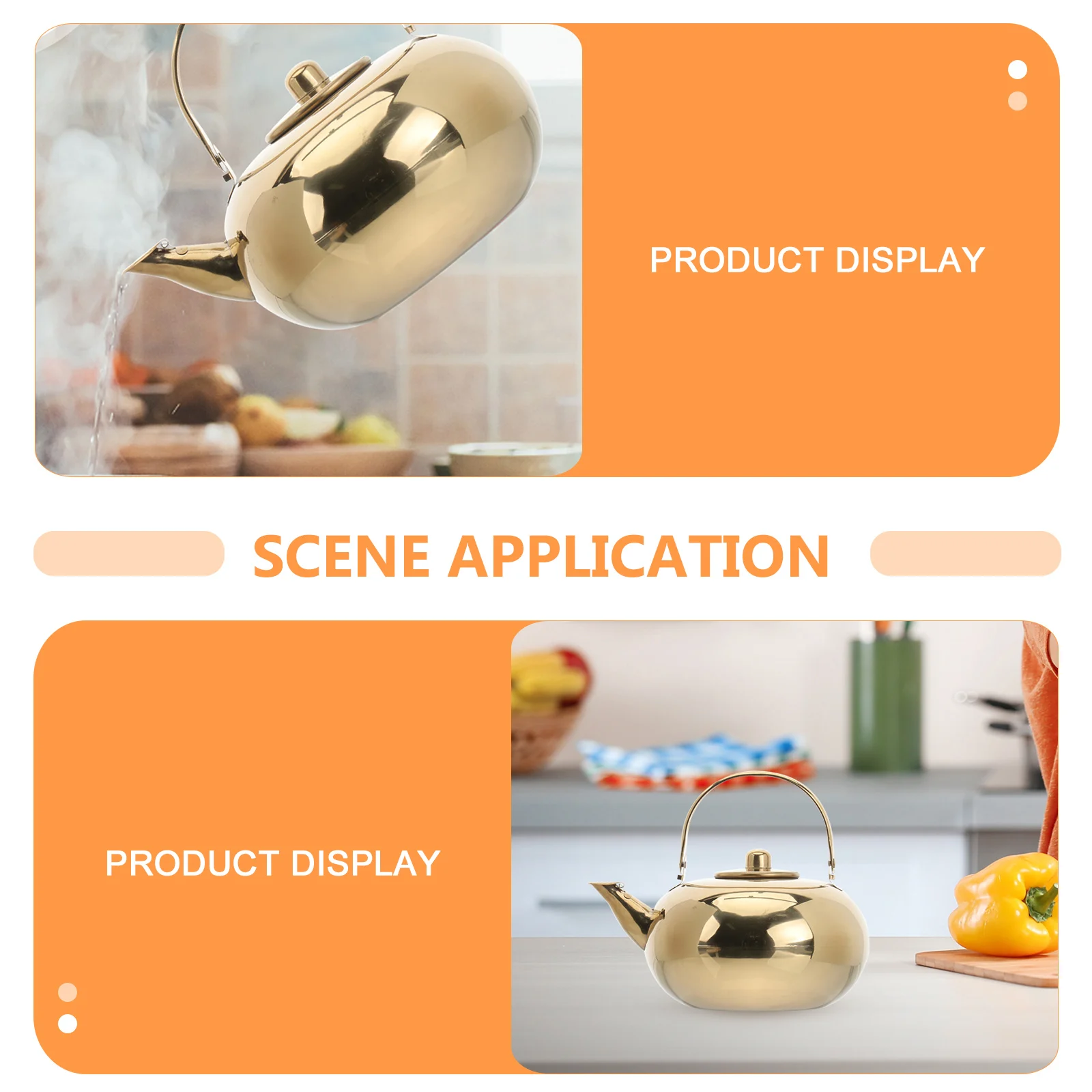 

Stainless Steel Thickened Teakettle 20cm Golden 2 5L Portable Heat Resistant Tea Kettle Strainer Home Use Travel Kitchen Bar
