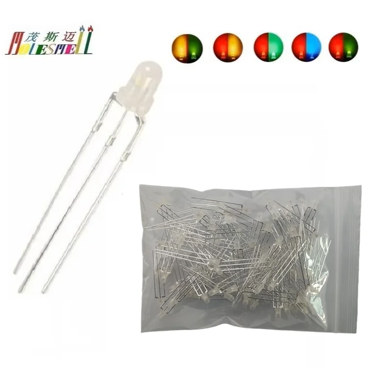 100Pcs 3Mm 3-Pin Le… - image